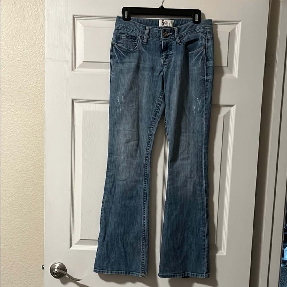 SO Blue Flare Wide Leg Jeans Classic Style